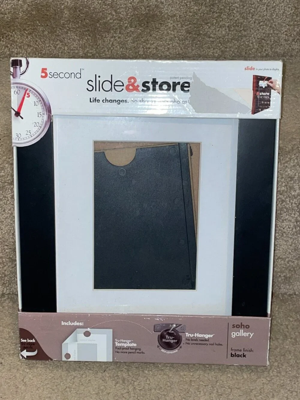 NEW 5 x 7 SLIDE & STORE Picture Frame Store Up To 10 Pictures